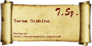 Terem Szabina névjegykártya