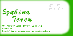 szabina terem business card